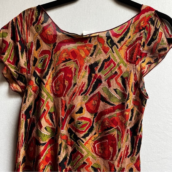 Alchemy recycled silk Asymmetrical Multicolor Top Sz M - Picture 2 of 7